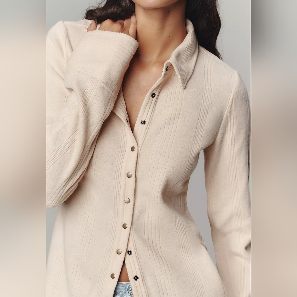 Pilcro Brushed Buttondown Cardigan Sweater - Picture 3 of 4